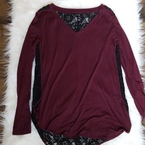 Maroon long sleeve shirt